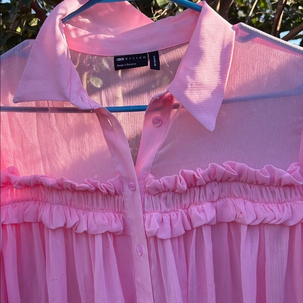 ASOS Pink Sheer Blouse - Picture 5 of 6